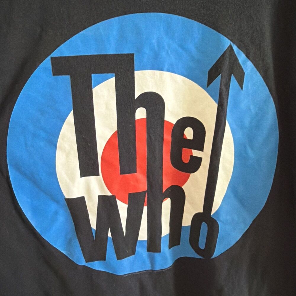 The Who T Shirt Graphic Tee Retro Rock Band Black Short Sleeve Men L